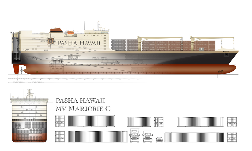 Marjorie C ConRo Vessel. Courtesy of Pasha Hawaii.