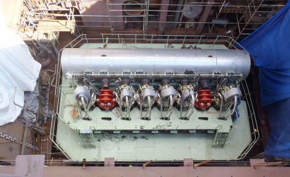 Aerial view of Pasha Hawaii's Shipping Container vessel the MV Marjorie C.