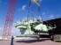 A Crane lowers some key parts during construction of the Pasha Hawaii 's MV Marjorie C vessel